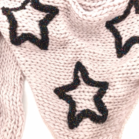 4/$25 Marcus Alder Pink Knit Boho Star Scarf NEW - Picture 2 of 4